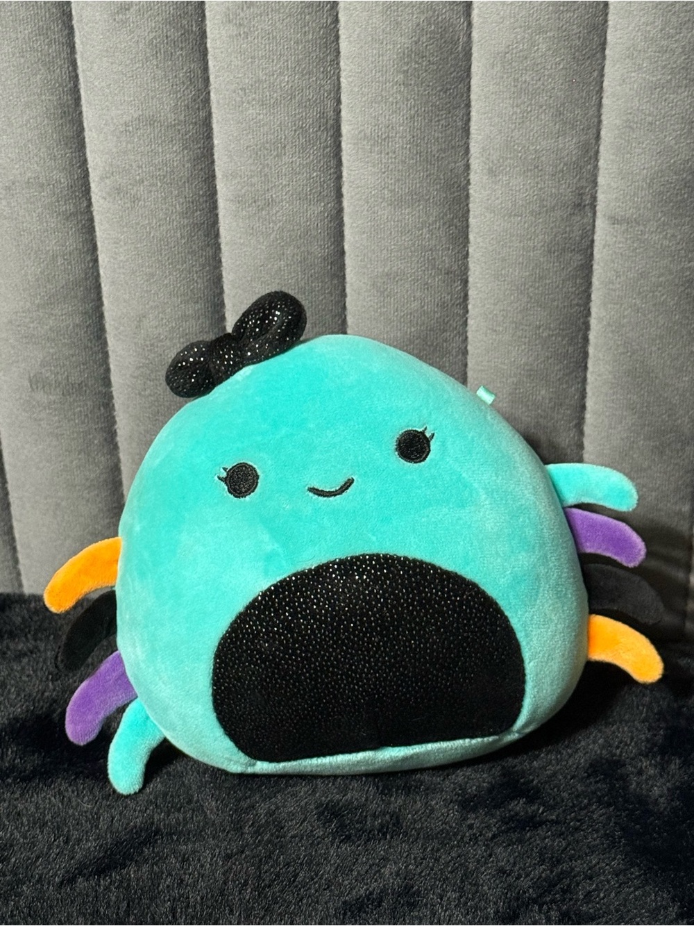 💖4/$25- Squishmallows Spider Plush Teal Black Halloween Spider Stuffed Animal